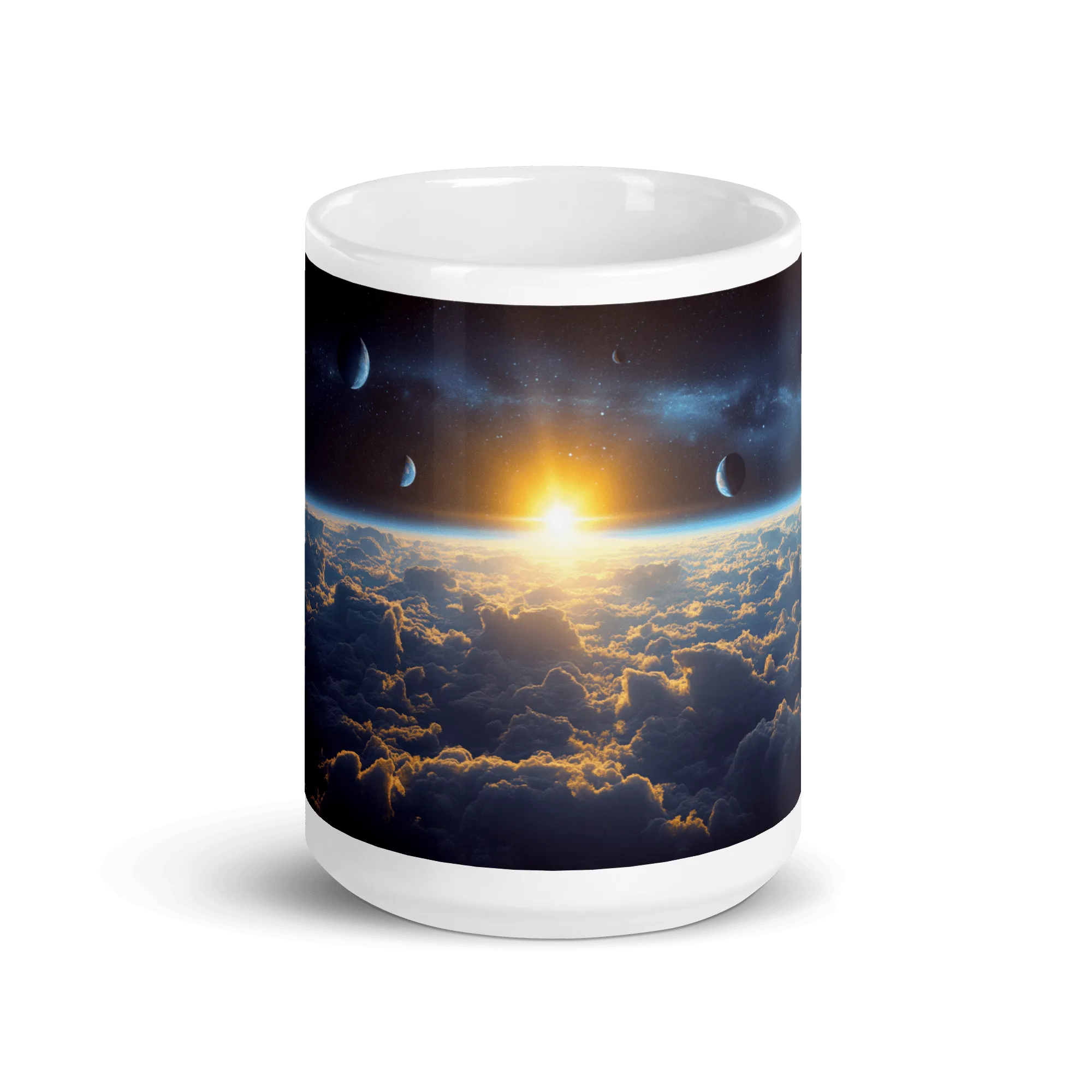 Cloud World Satellites White Glossy Mug