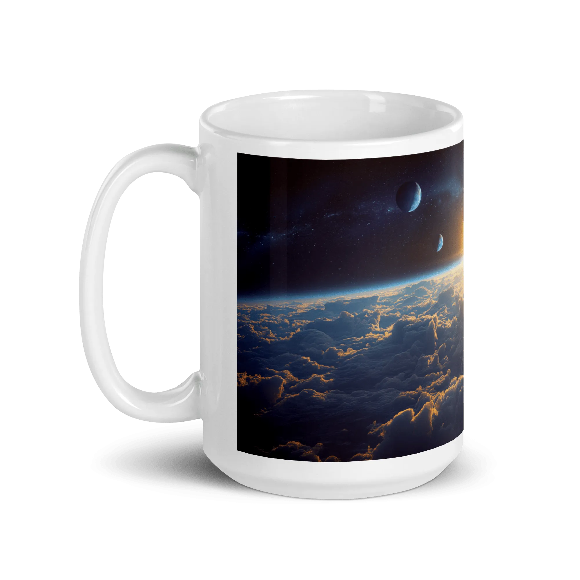 Cloud World Satellites White Glossy Mug