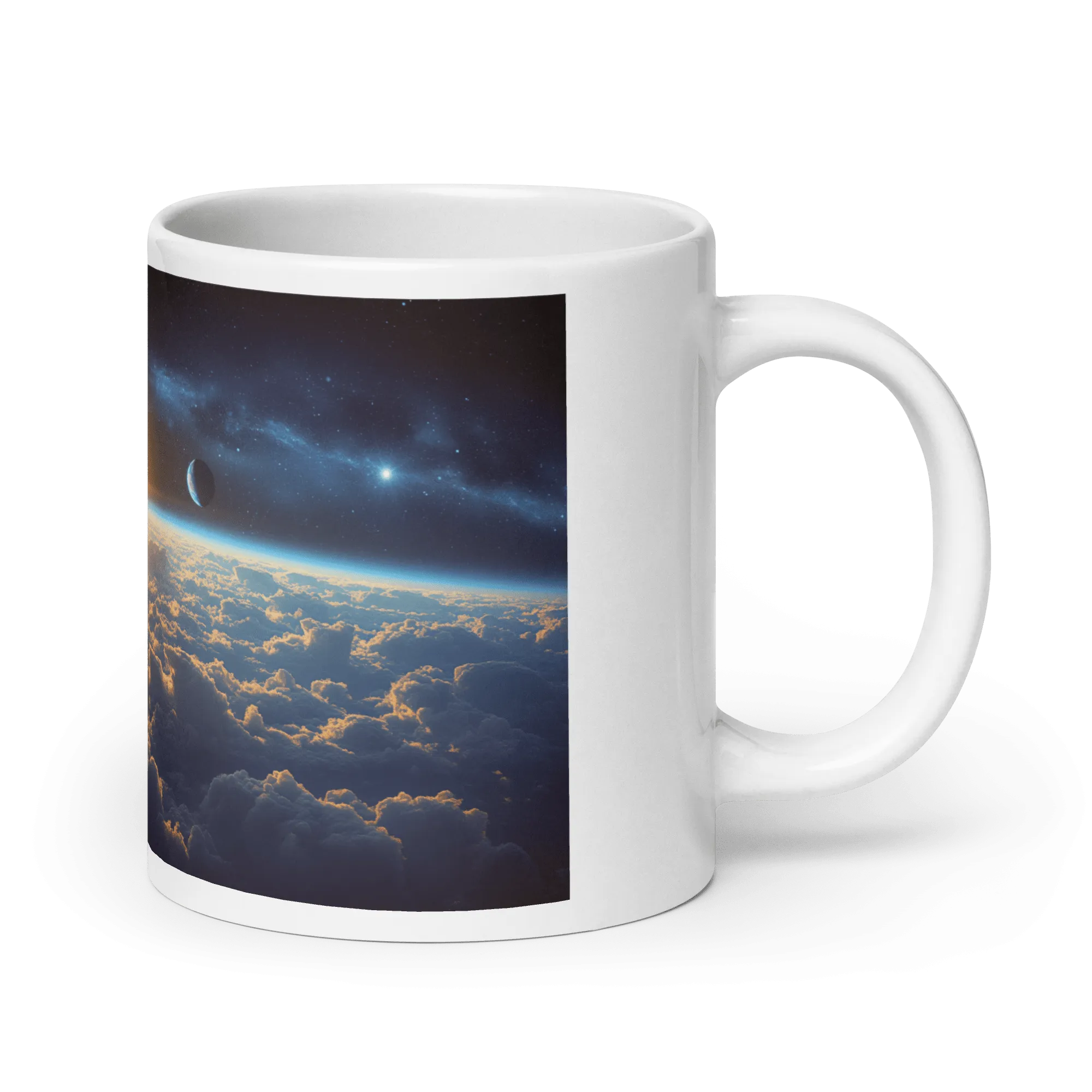 Cloud World Satellites White Glossy Mug
