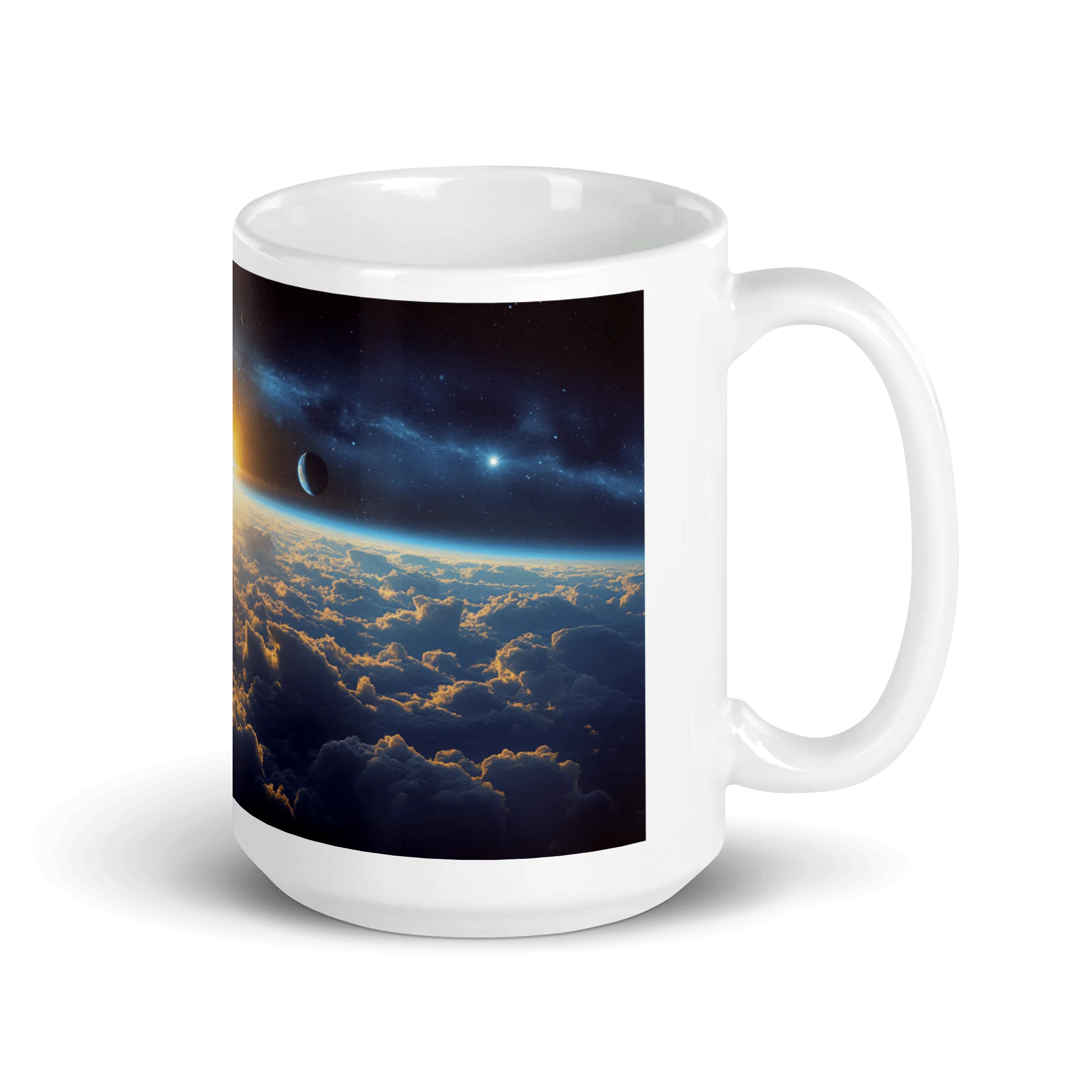 Cloud World Satellites White Glossy Mug