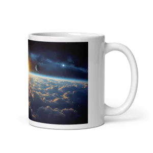 Cloud World Satellites White Glossy Mug