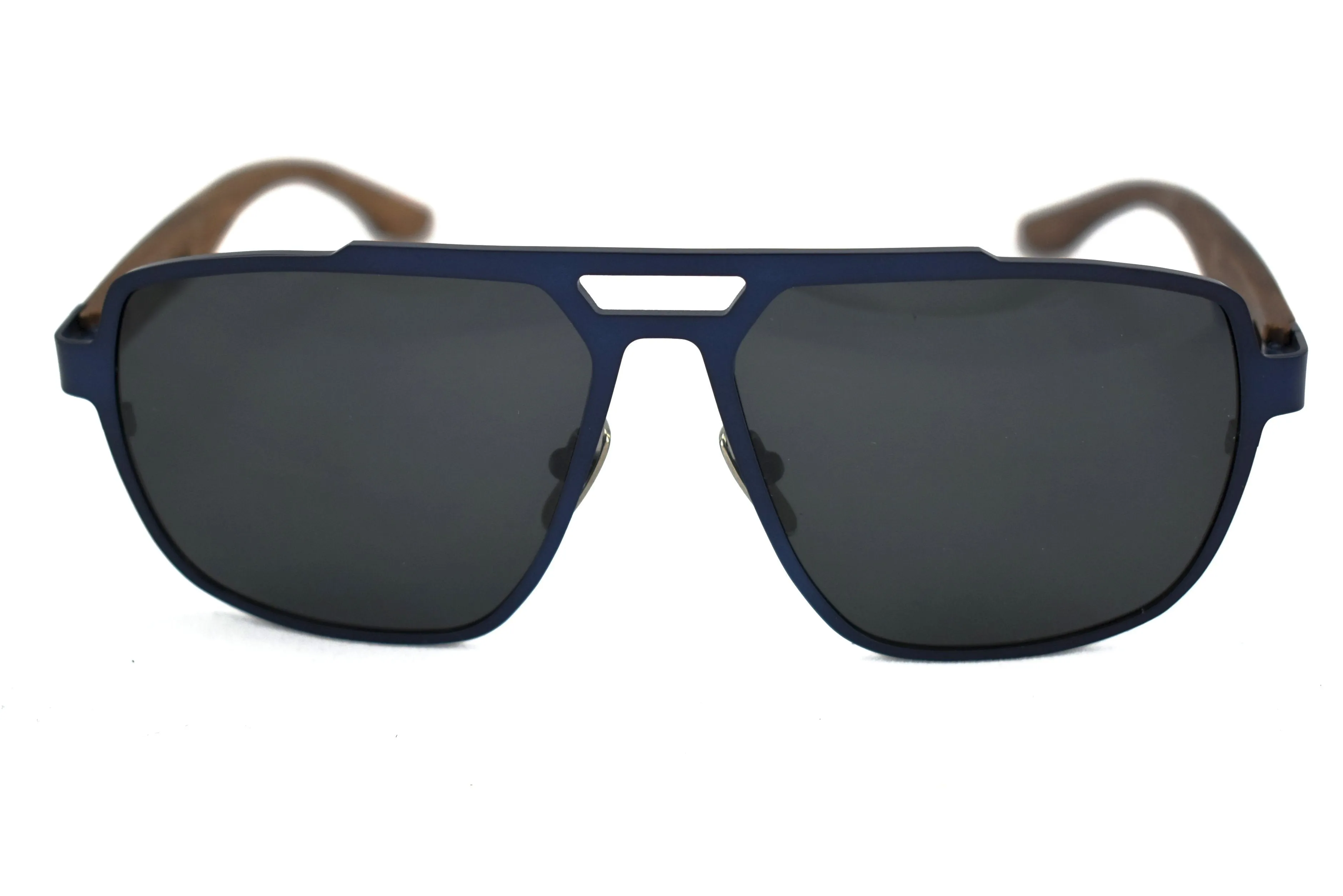Cobalt Blue Titanium & Walnut Aviator Sunglasses - Corsair