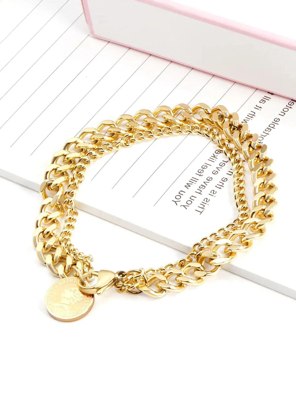 Coin Charm Layered Bracelet - FD ⚡