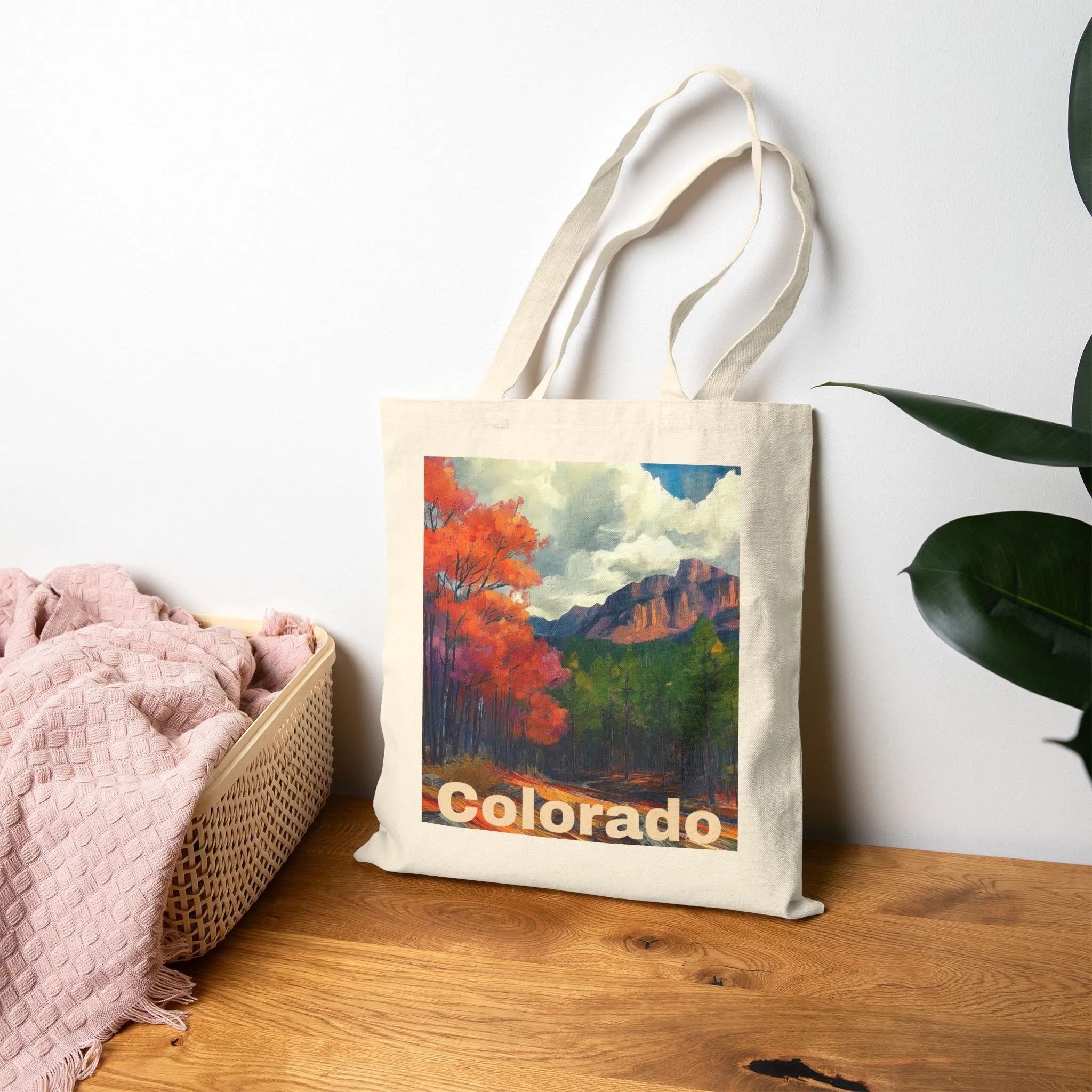 Colorado Landscape Cotton Canvas Tote Bag, Eco-Friendly Shopping Bag, Travel Tote, Gift for Nature Lovers, Sustainable Chic Bag