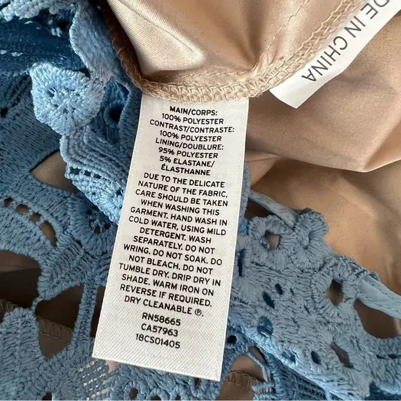 Cooper St Lace Parfait Ruffle Dress blue And Nude Size 12 NWT