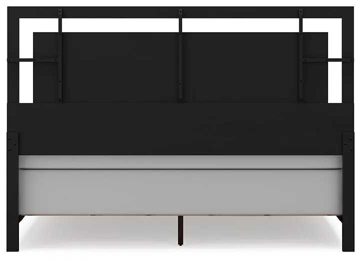 Covetown King Panel Bed with Mirrored Dresser