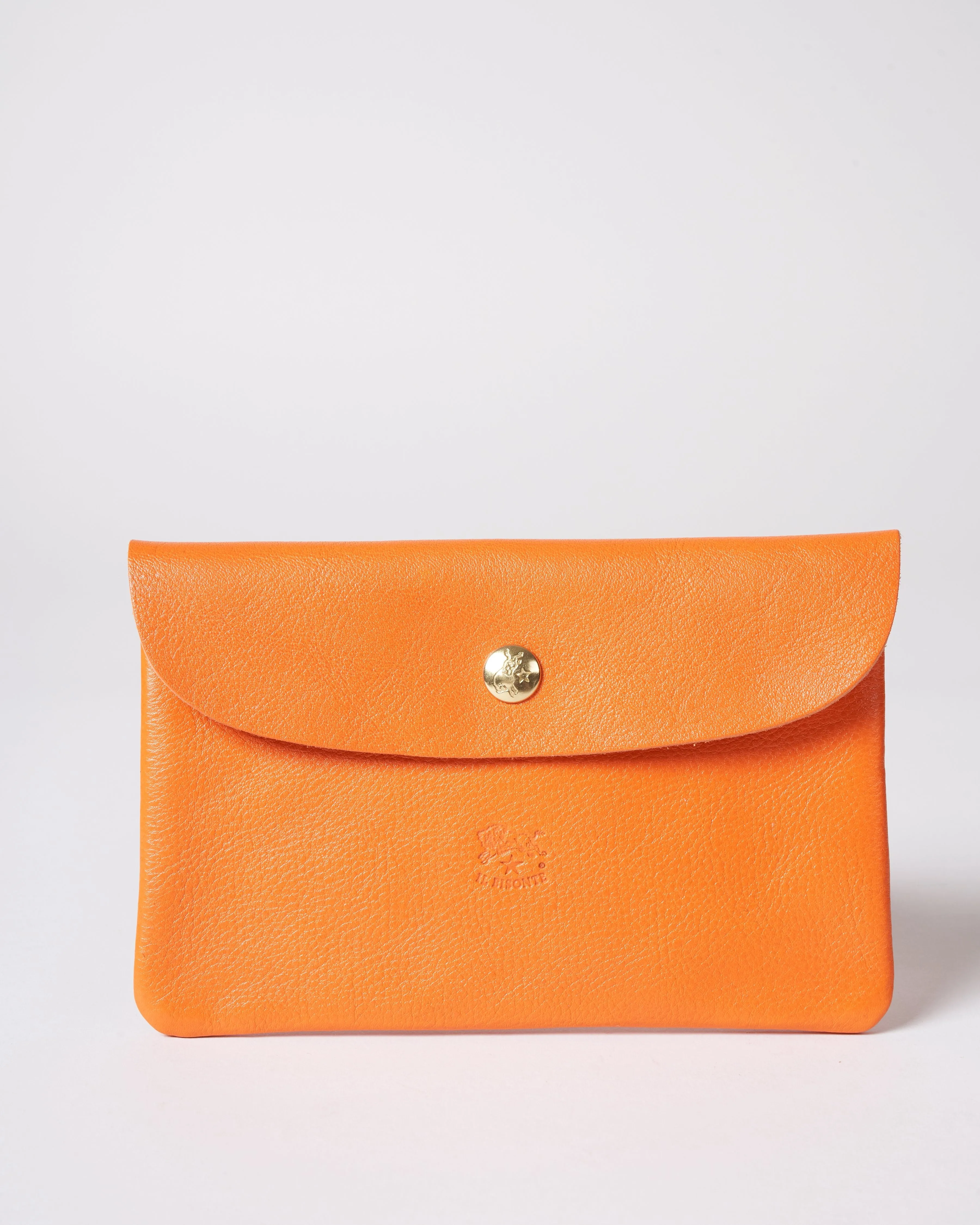 cowhide envelope - orange