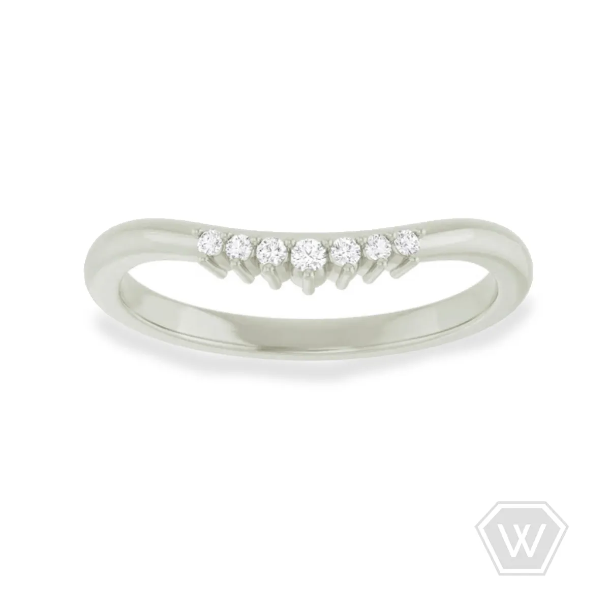 curved 7-diamond band