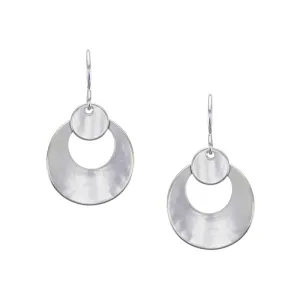 Curved Disc with Curved Ring Wire Earring