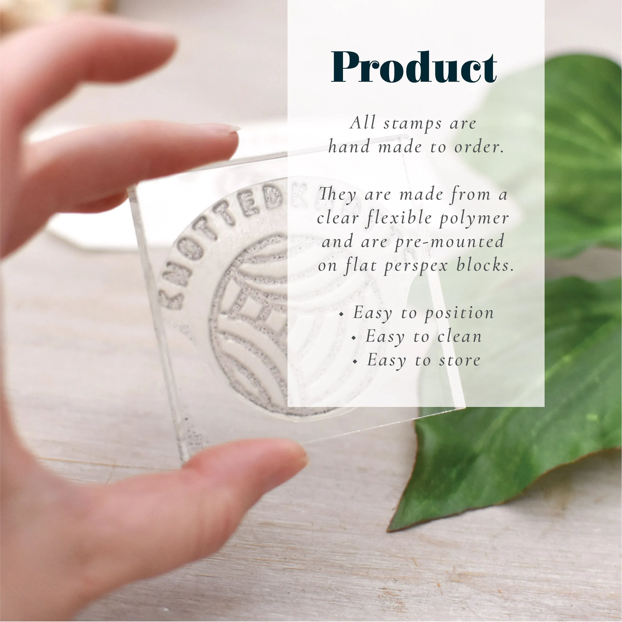 Curved Lavender Rubber Stamp
