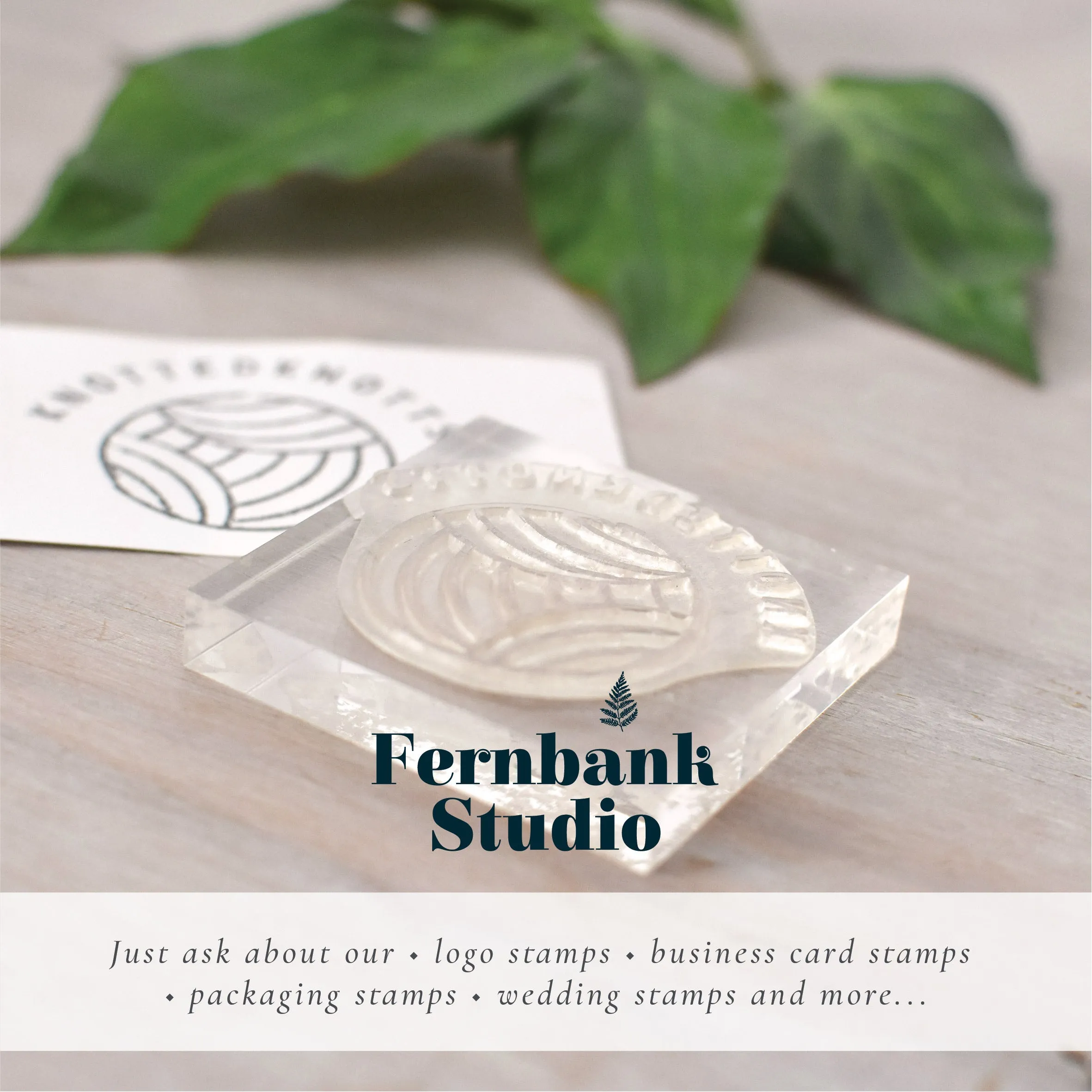 Curved Lavender Rubber Stamp