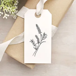 Curved Lavender Rubber Stamp