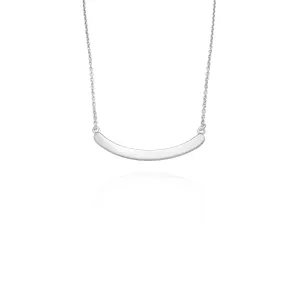 Curved Plain Bar Necklace (Silver)