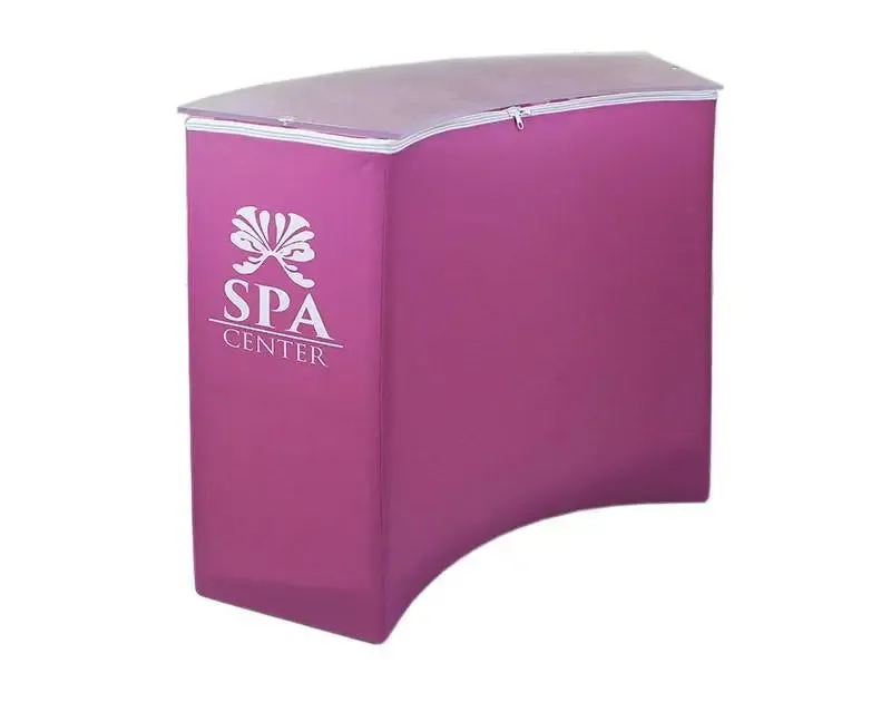 Curved Printed Fabric Greeting Counter
