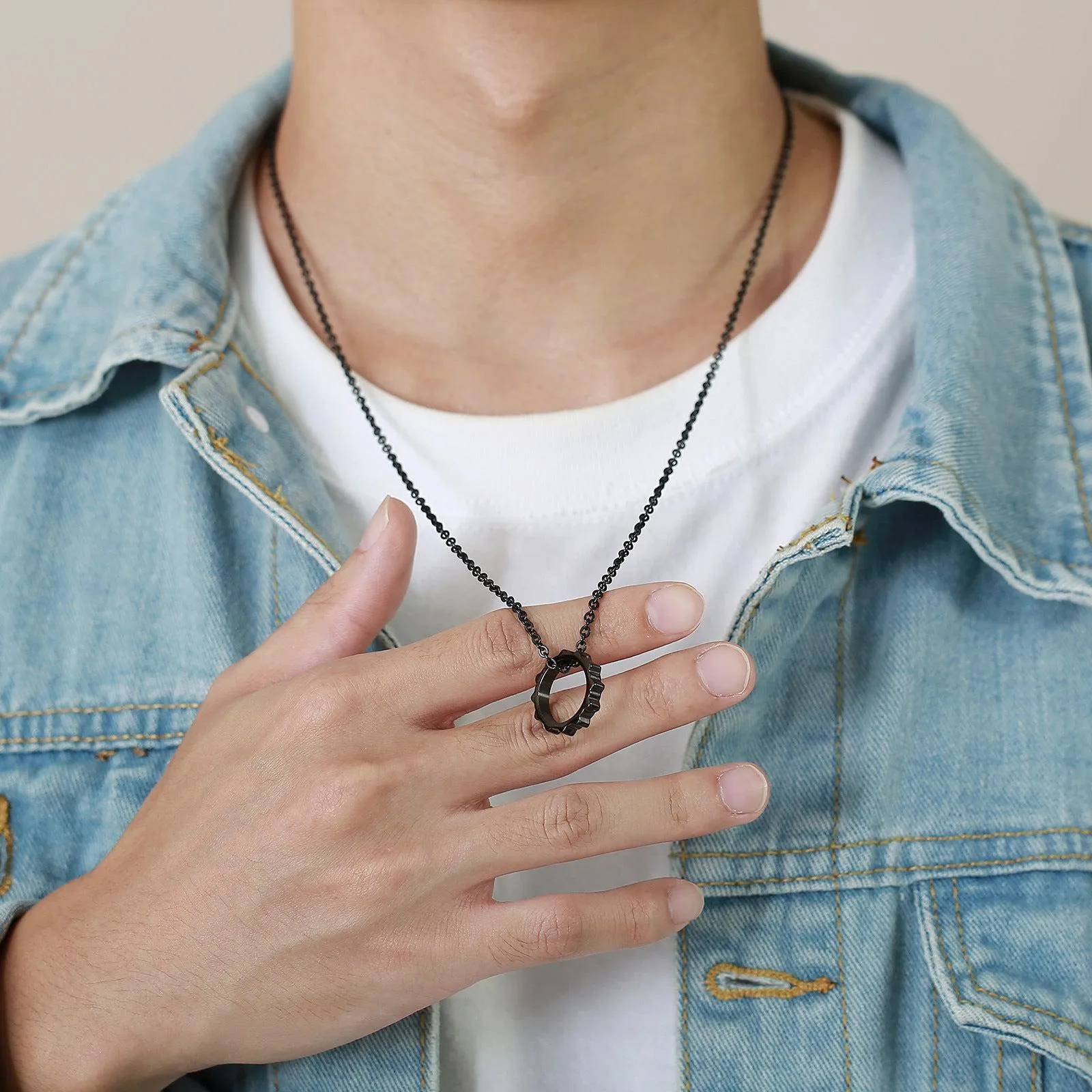 Cycolinks Chain Ring Biker Necklace