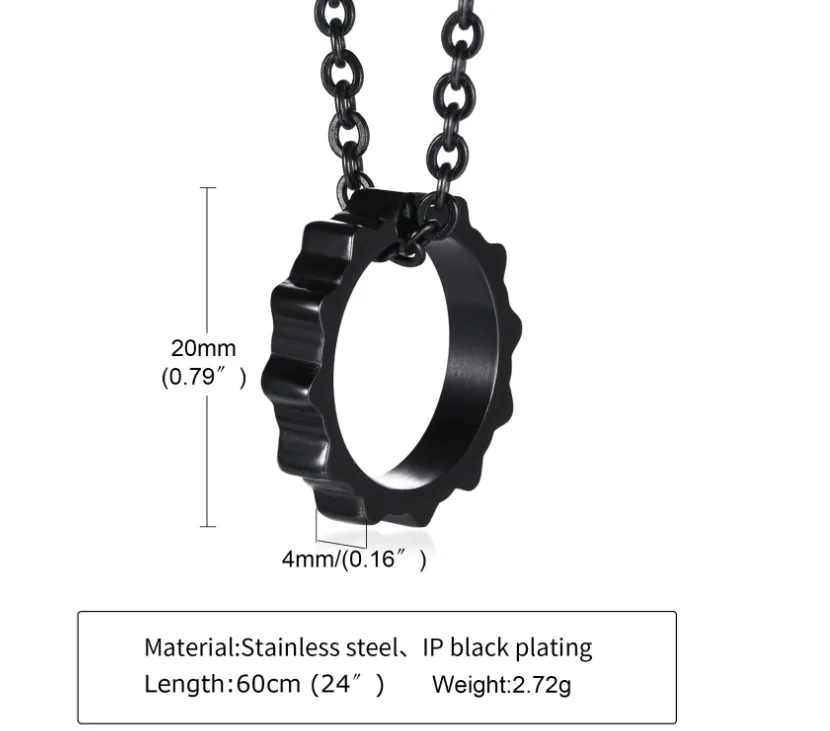 Cycolinks Chain Ring Biker Necklace