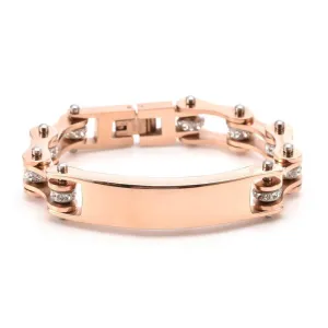 Cycolinks Custom 10mm Rose Gold Crystal Personalised ID Bracelet