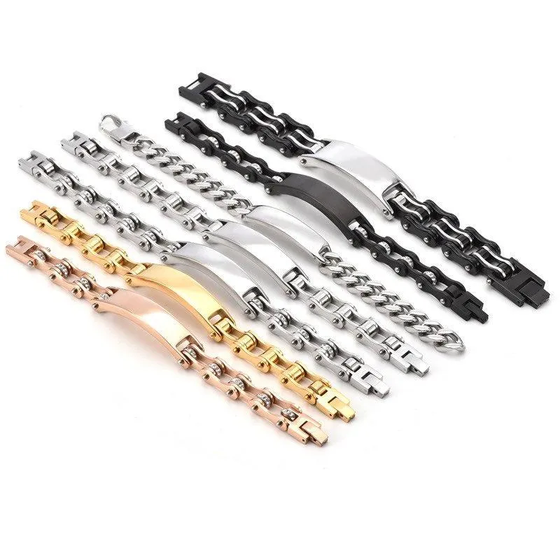 Cycolinks Custom 10mm Rose Gold Crystal Personalised ID Bracelet