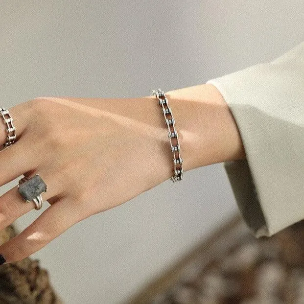 Cycolinks Subtle 925 Sterling Silver Bike Chain Bracelet 4.8mm