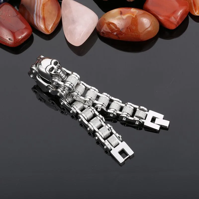 Cycolinks Titanium Steel Skull Bike Chain Bracelet