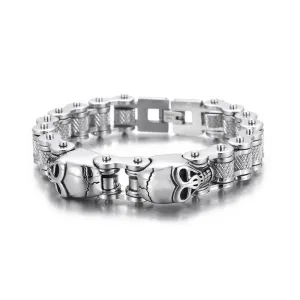 Cycolinks Titanium Steel Skull Bike Chain Bracelet