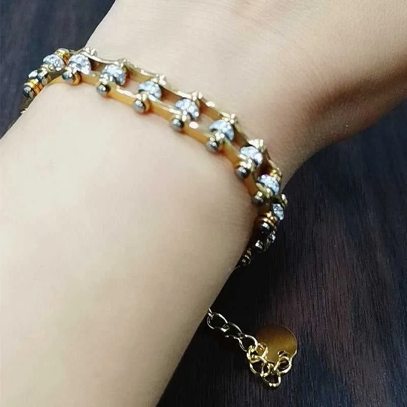 Cycolinks Womens Charm Gold Crystal Bracelet