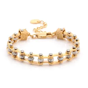 Cycolinks Womens Charm Gold Crystal Bracelet