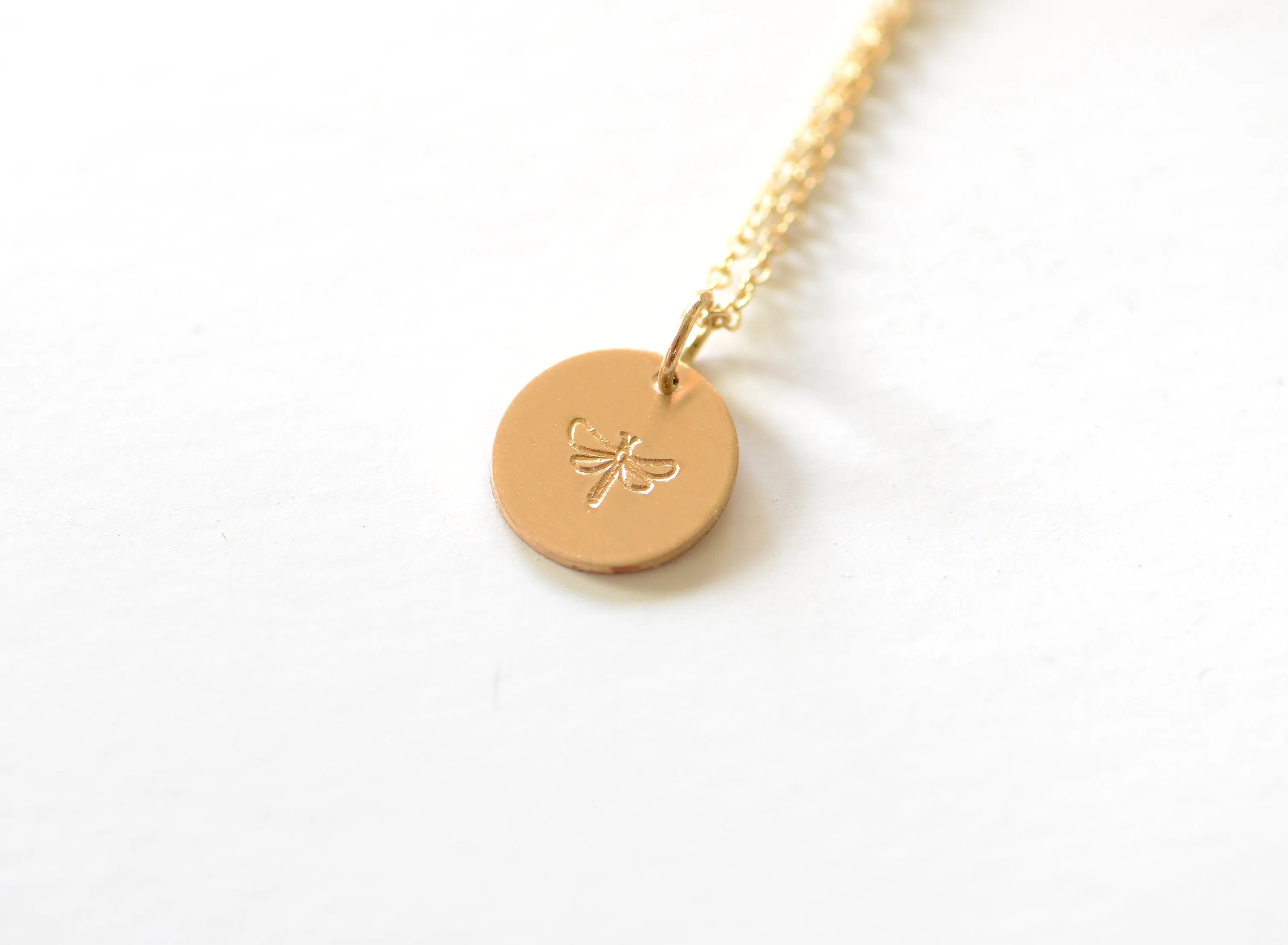 Dainty dragonfly charm in 14k gold filled