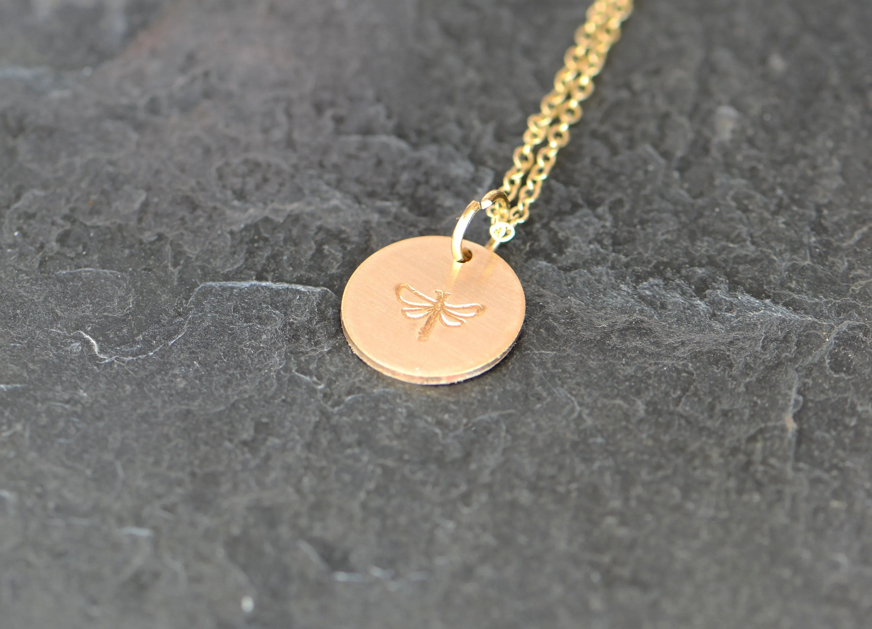 Dainty dragonfly charm in 14k gold filled