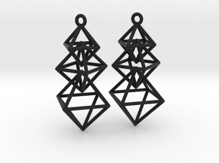 Dangling Octahedra Earrings (Nylon)
