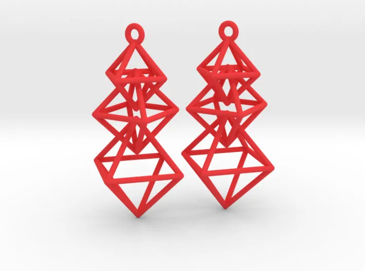 Dangling Octahedra Earrings (Nylon)