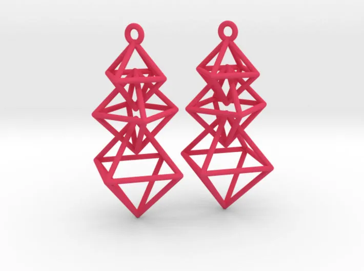 Dangling Octahedra Earrings (Nylon)