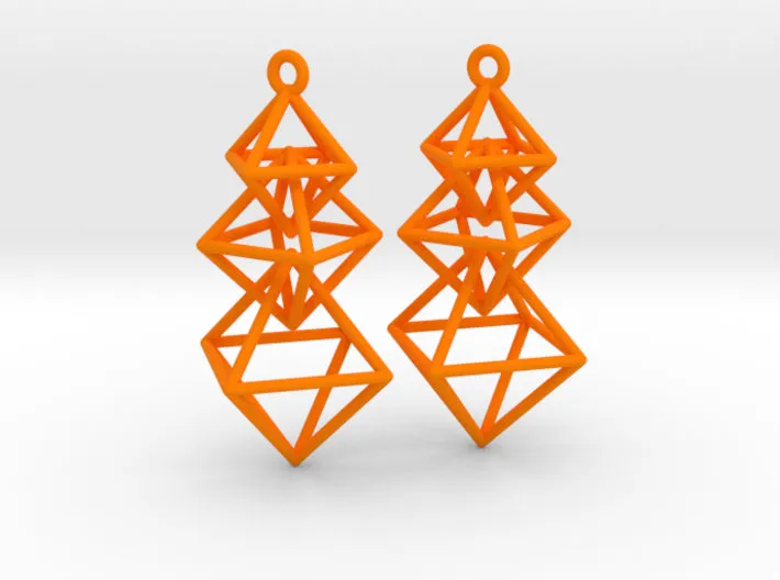 Dangling Octahedra Earrings (Nylon)