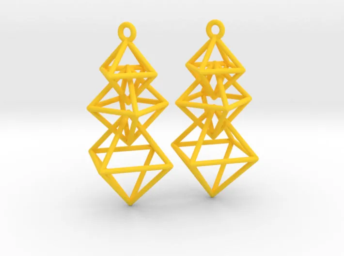 Dangling Octahedra Earrings (Nylon)