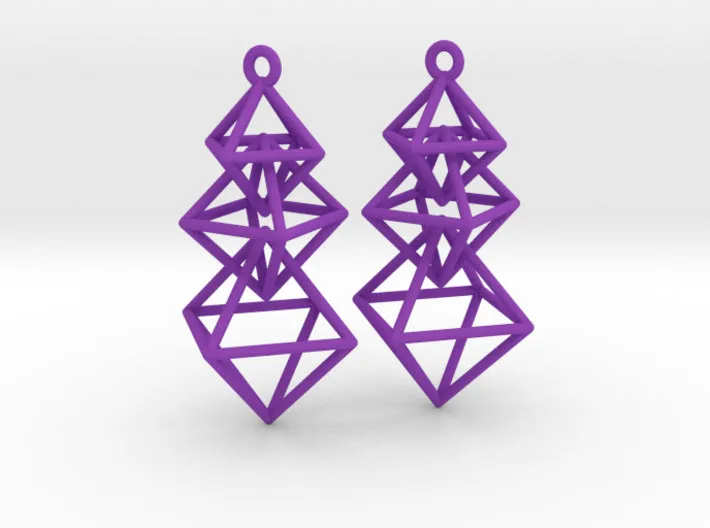 Dangling Octahedra Earrings (Nylon)