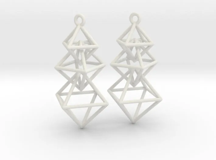 Dangling Octahedra Earrings (Nylon)