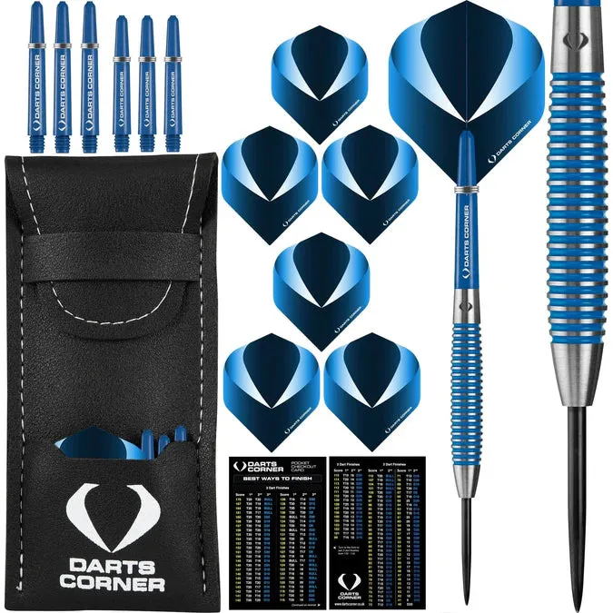 Darts Corner Squadron Darts | 90% Tungsten 24g | Steel Tip | M3 | Blue