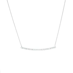 Diamond Curved Bar Necklace