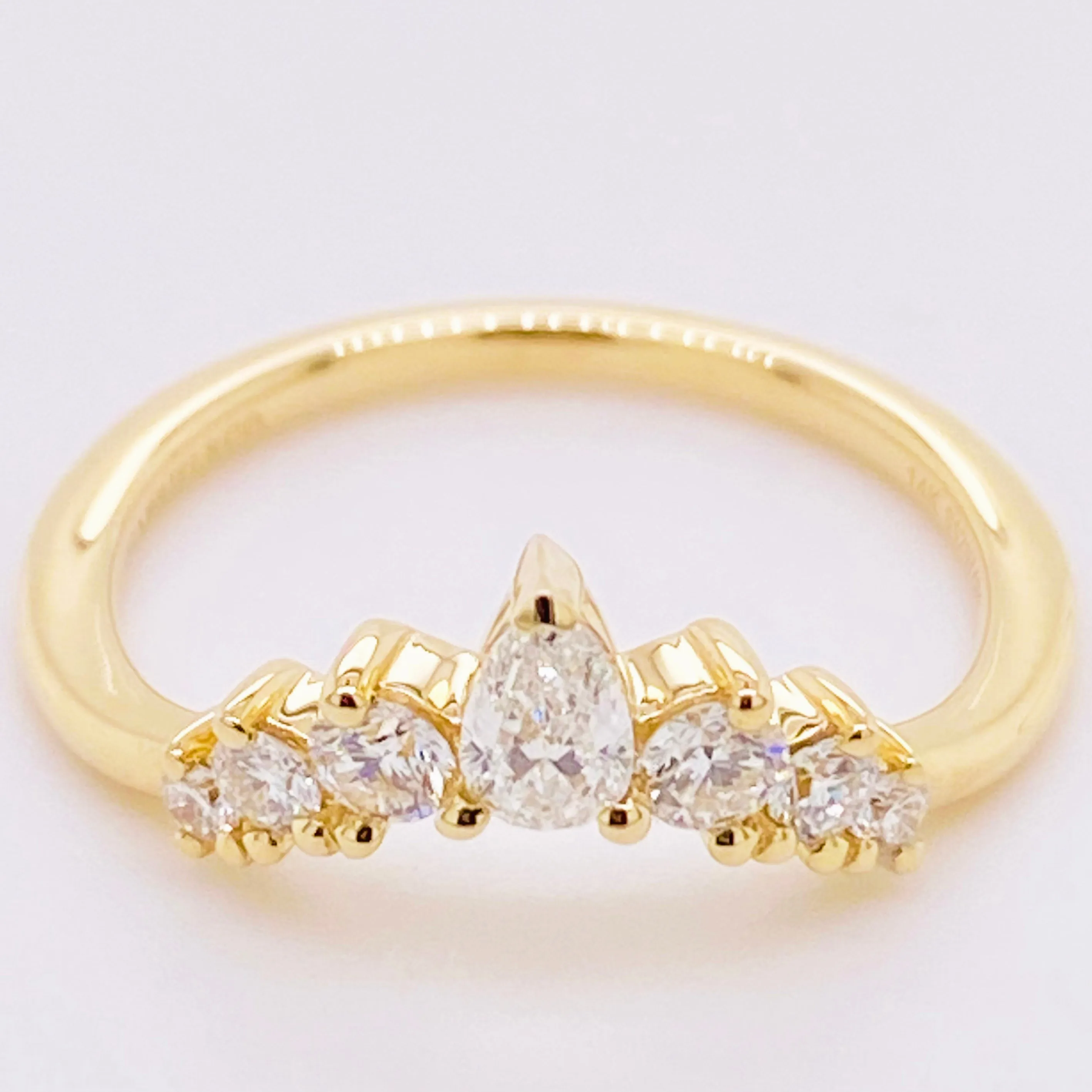 Diamond Marquise Curved Band