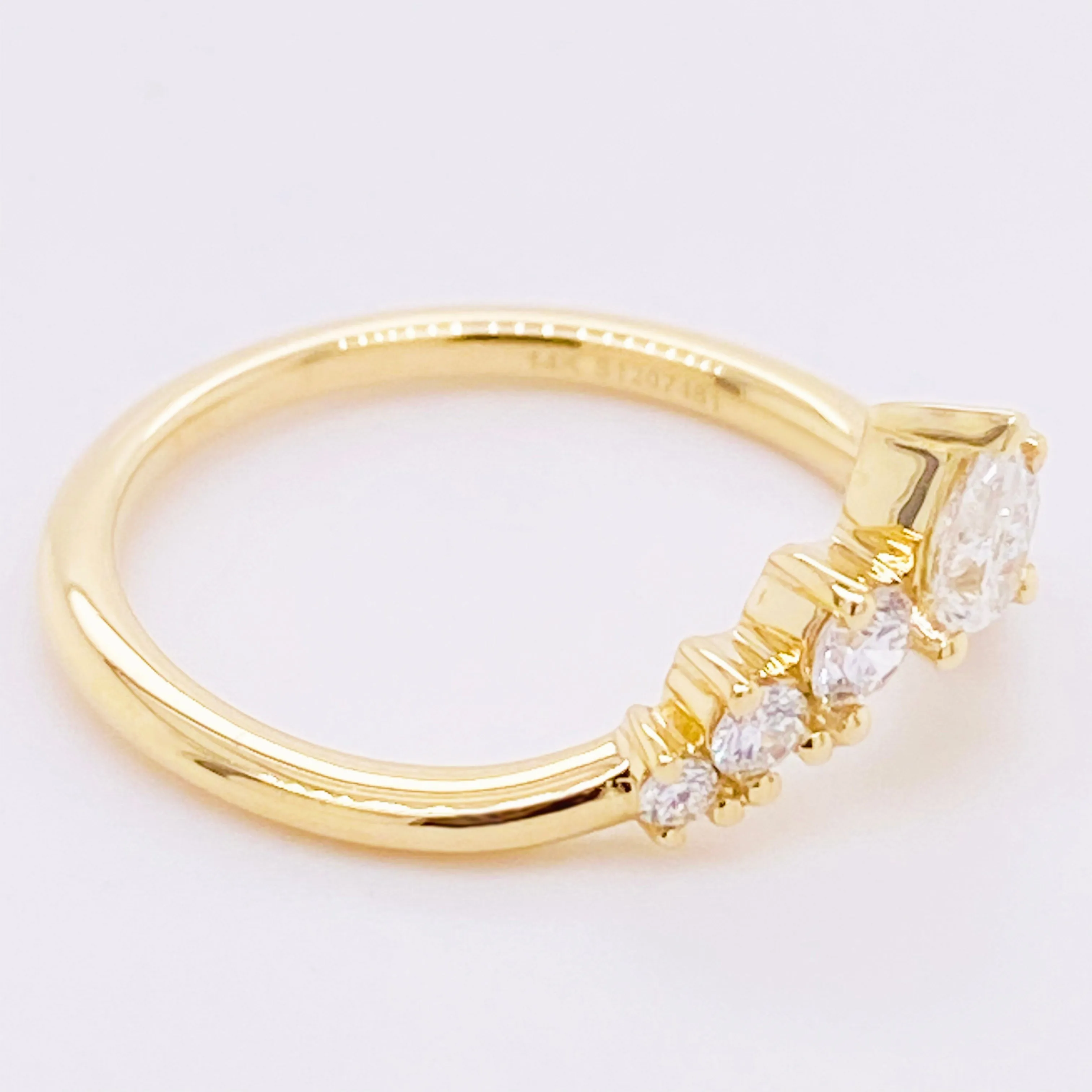 Diamond Marquise Curved Band