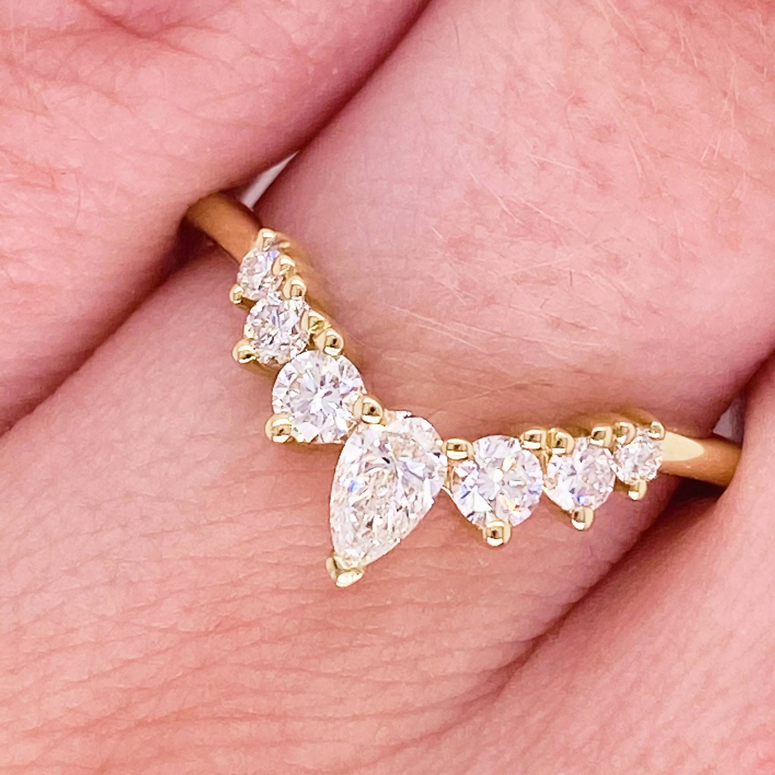 Diamond Marquise Curved Band