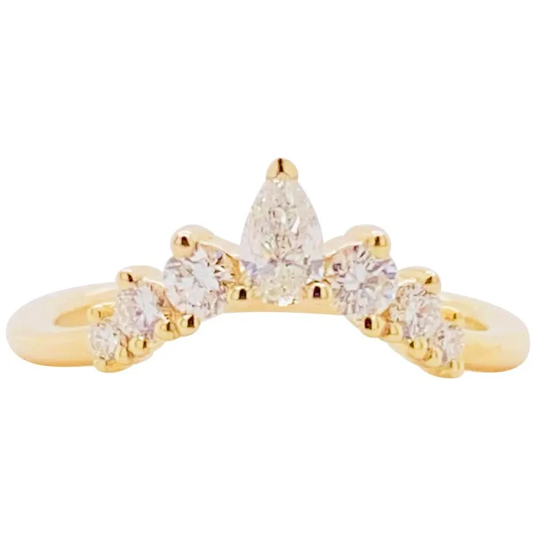 Diamond Marquise Curved Band