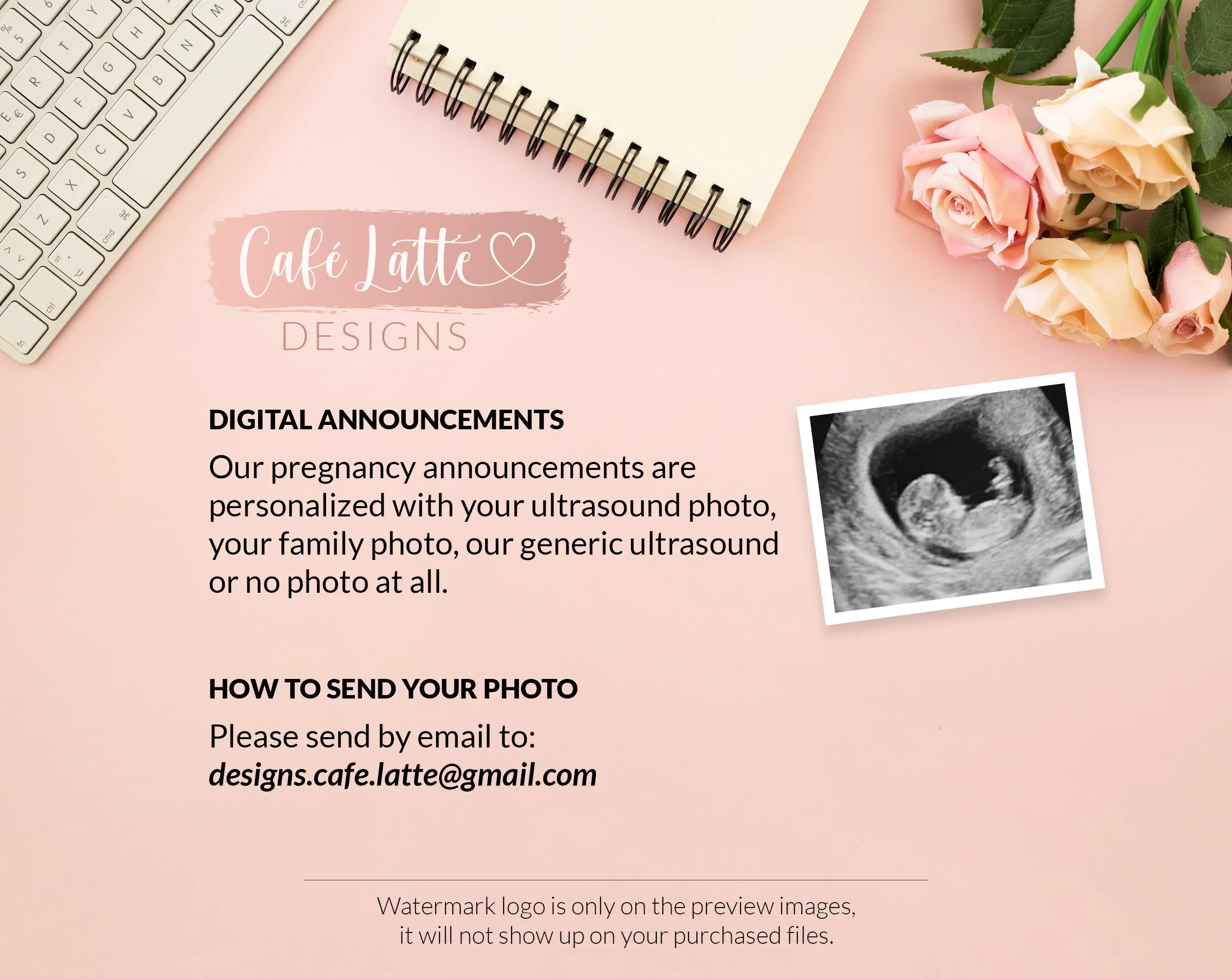 Digital Boho Baby Announcement For Social Media With Teddy Bear