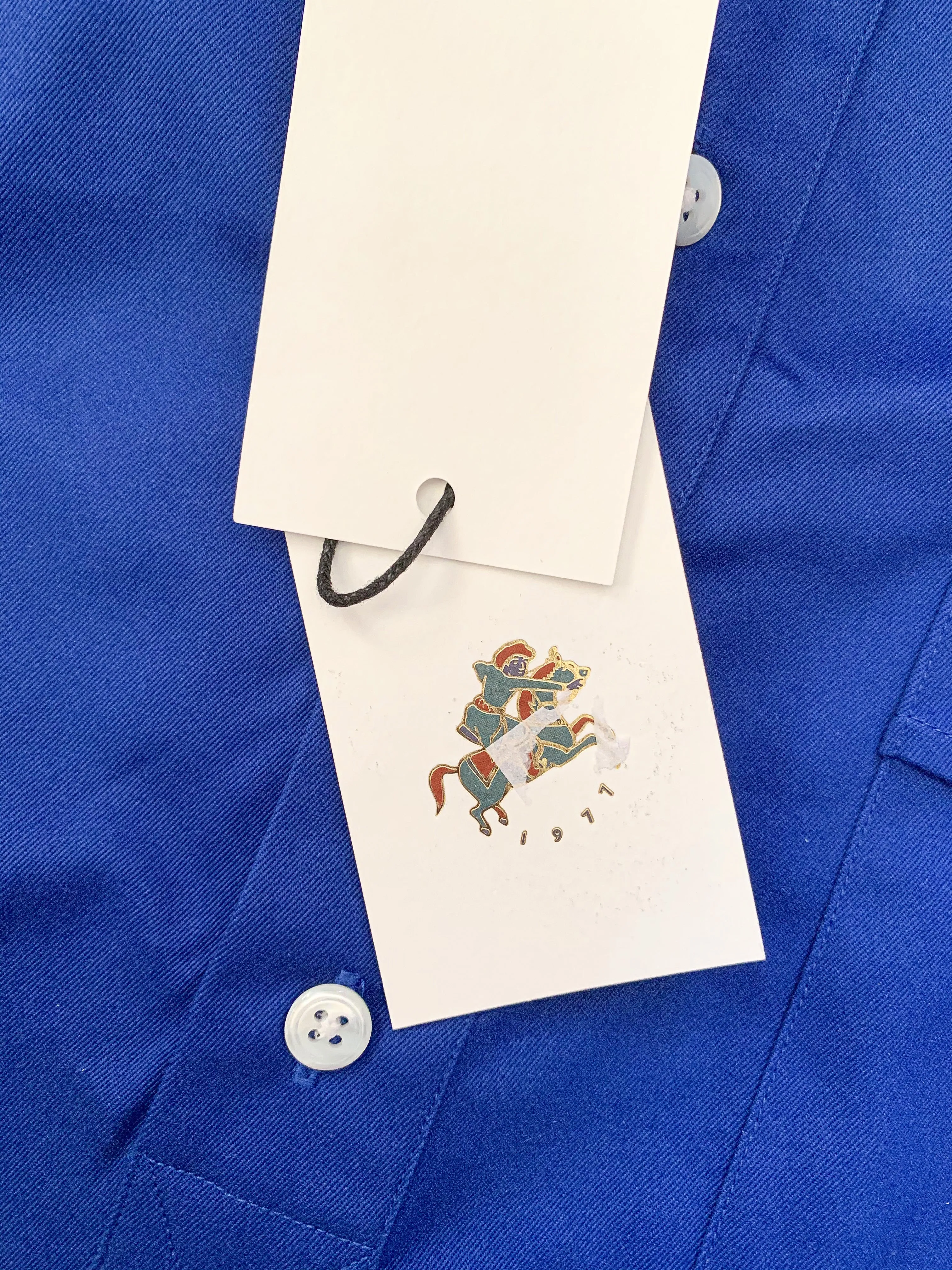 Drake's Colour Block Blue & Red Shirt