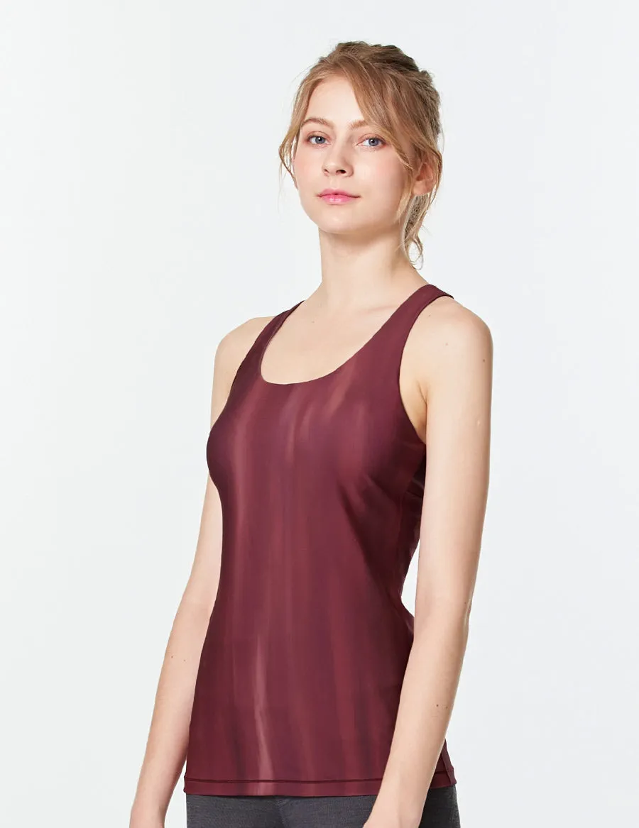 easyoga LA-VEDA Lattices Tank - FE3 Twilight Burgundy