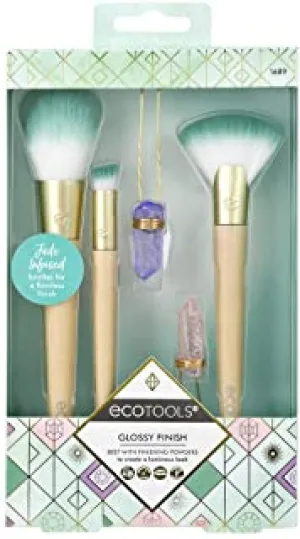 Ecotools Glossy Finish MakeUp Brush Set, Beige/Green (Set of 5)