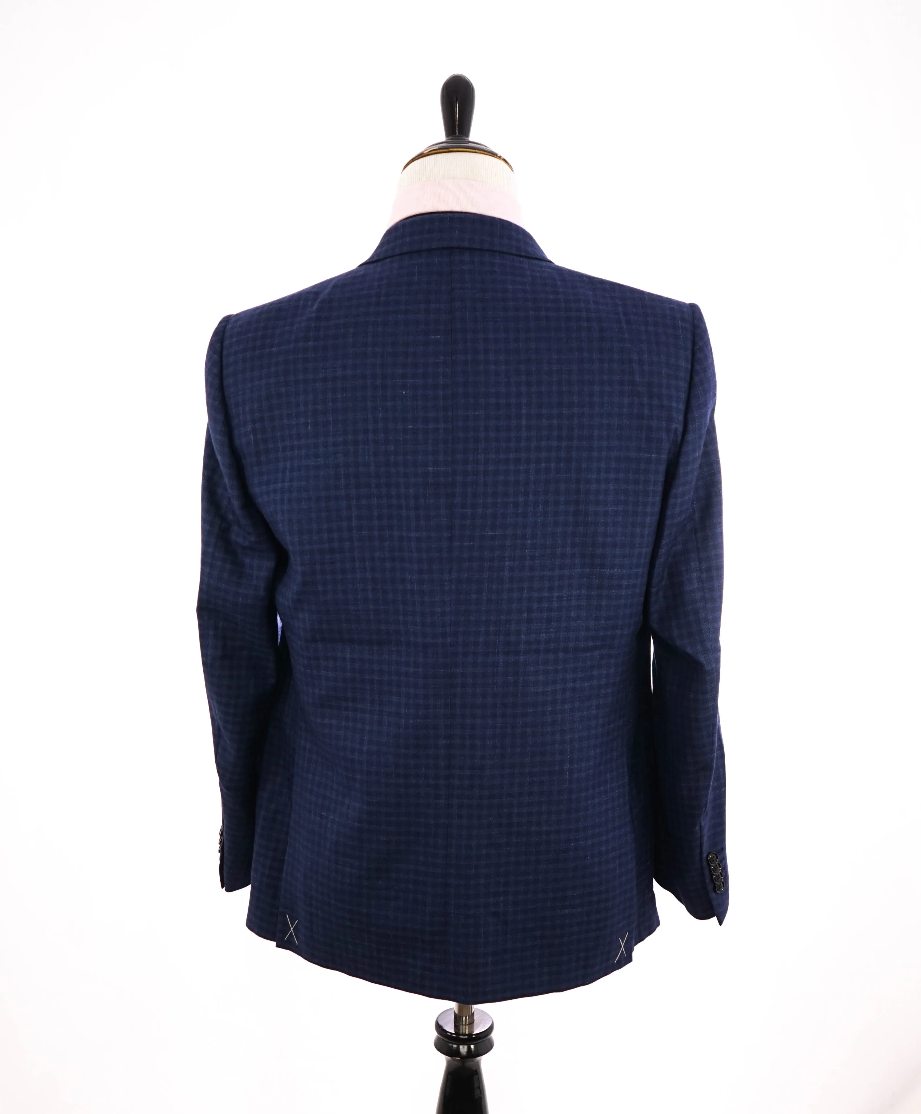 ERMENEGILDO ZEGNA - Blue Bold Check *CASHMERE* SILK/LINEN Blazer - 42S