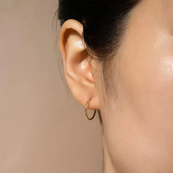 Eva | Small Endless Single Gold Hoop Earring