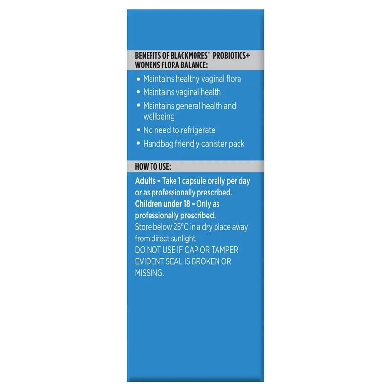 [Expiry: 12/2025] Blackmores Probiotics  Womens Flora Balance 30 Capsules