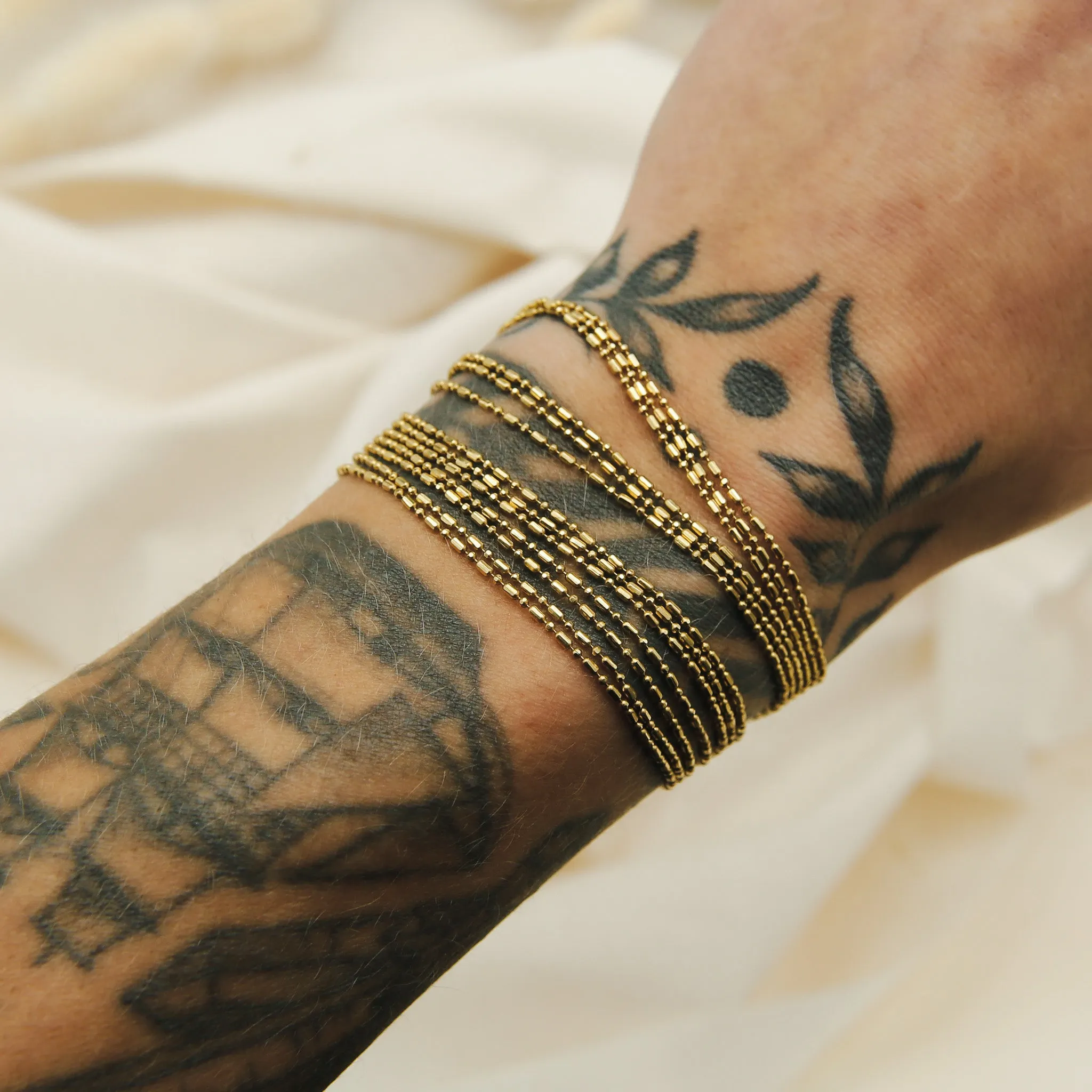 Faceted Multi-Strand Chain Bracelet